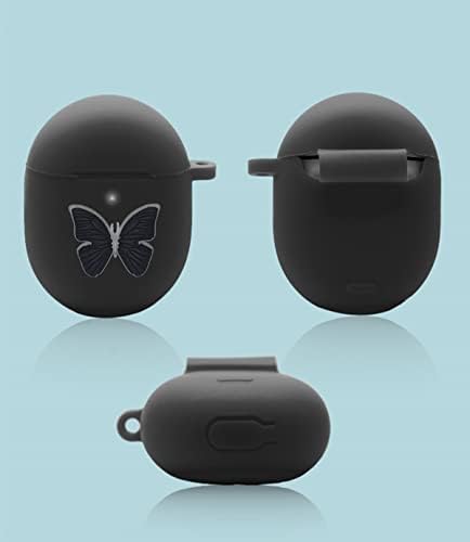 Para o Google Pixel Buds Pro Case Case 2022 com Keychain, Cute De Cartoon Butterfly Butterfly Silicone Capa de pixels à prova de choque Buds Pro Charging Feards Acesorries Protetor