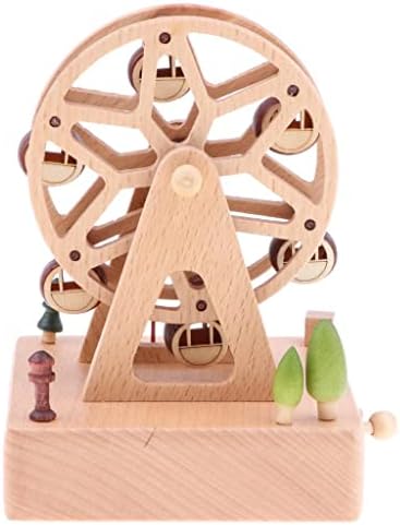 Ｋｌｋｃｍｓ Creative Wooden Musical/Office Ornament Clockwork Toy Presente - Roda rotativa