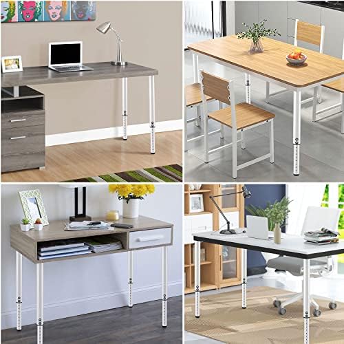 Irondiy 2pcs Pernas de mesa ajustáveis, 21,5 - 37 Metal Ajuste as pernas da mesa, 2 diâmetro Diâmetro Durável Pernas de móveis definidas para casa, mesa de escritório