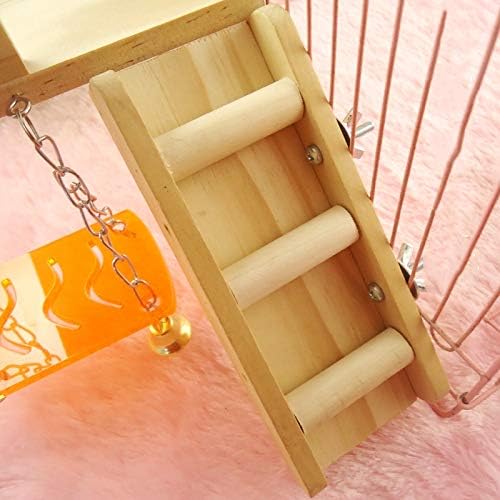 Pequeno Animal Plataforma de madeira Pet Swing e escada para rato de rato rato de chinchilla gerbil e acessórios de gaiola