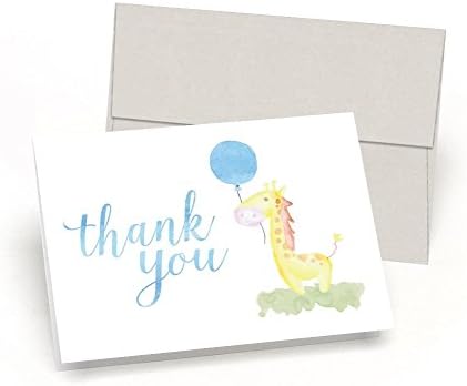 Palmer Street Press Gee, obrigado! Giraffe Baby Churcha Carth You Cards - Aquarela Baby Giraffe