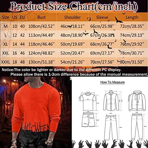 2022 Halloween Men's Tops Autumn e inverno Slim Fit Casual Retro Old Halloween Muscle Graphic Camisetas