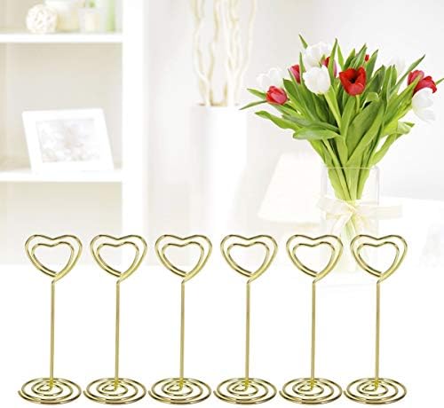 Bestonzon 12pcs Office Rose Card Party Stand decoração de clipe dourado de clipe de garoto de me memorando clipes de fotos/número da mesa de casamento Menu Ting Paper Weddings Gold Nome titular