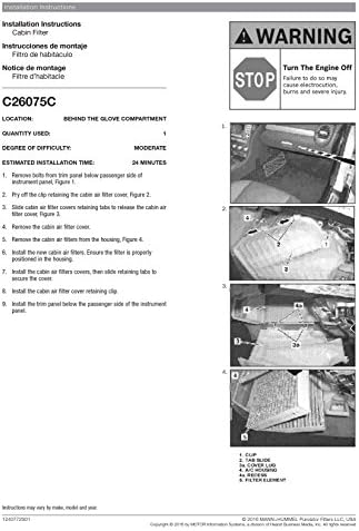 Purolator C26075C PurolatorOne Filtro de ar avançado de cabine compatível com veículos selecionados Mercedes-Benz