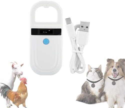 Gugxiom Pet Microchip Scanner, leitor de microchip de PET de 134,2khz/125kHz com tela OLED, scanner de ID de lasco de bicicleta de