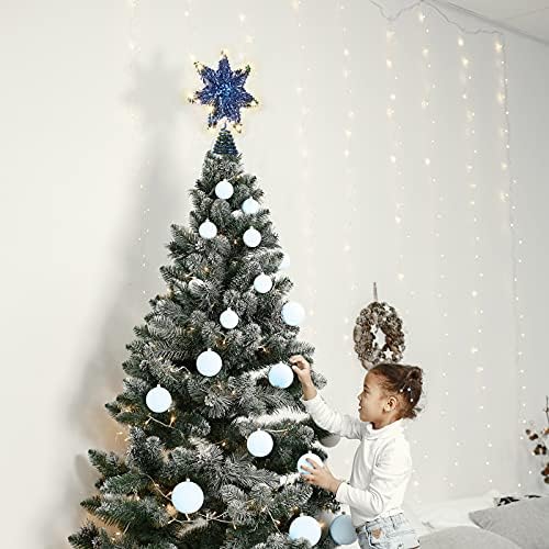 Topper de árvore de estrelas de Roylvan, luz de estrela de estrela de Natal em 3D brilhante, ornamento de tradição