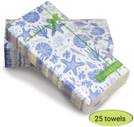 MELULINEN HOVENTE ENGENHAS DE BAIL DO BAIL DISPUSÍVEL - Design náutico - toalhas de papel descartáveis ​​de linho, textura tipo
