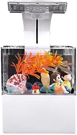 UXZDX Fish Tank Paisagismo Pequeno Desktop Creative Mini Office Fish Fighting Micro Paisagem Auto -circulação