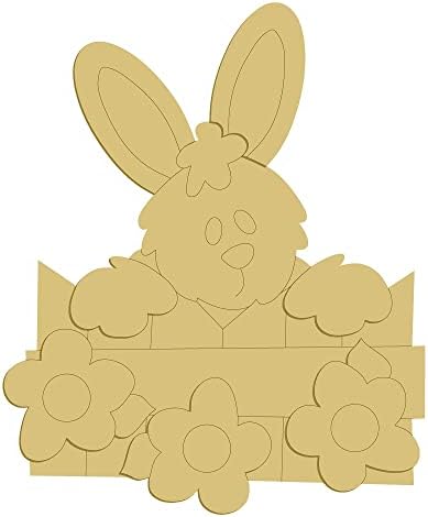 3d Rabbit Cutout Bunny Easter Decor Decor Decor Décora MDF Forma da tela Estilo 38 Art 1