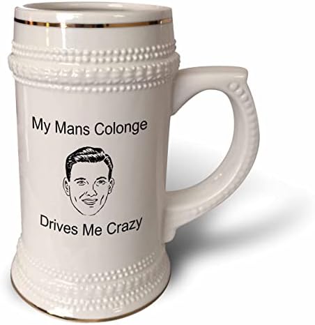 Imagem 3drose de palavras My Mans Colônia me deixa louco com o rosto do homem - 22oz de caneca