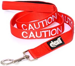 Cuidado Codificado de cor vermelha 2 4 6 pés A coleira de cachorro acolchoada evita acidentes, avisando os outros de