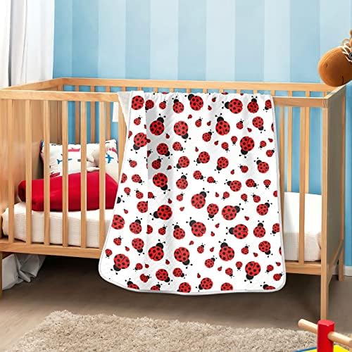 Cataku Red Red Ladybird Baby Clanta para meninos meninas Cotores de algodão Cabeças Cama Planejando um cobertor de bebê que recebe um carrinho de bebê para carrinho de berço 30 x 40