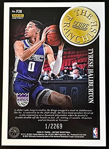 2020-21 Panini Score - The Franchise - Tyrese Haliburton Basketball Rookie Card - Edição limitada com apenas 2269 Made - Sacramento