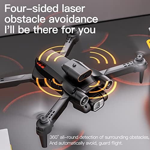 Drone goolrc com câmera 4k para adultos, drone p12 de câmera dupla fpv, quadcopter dobrável RC com evitar obstáculos, posicionamento