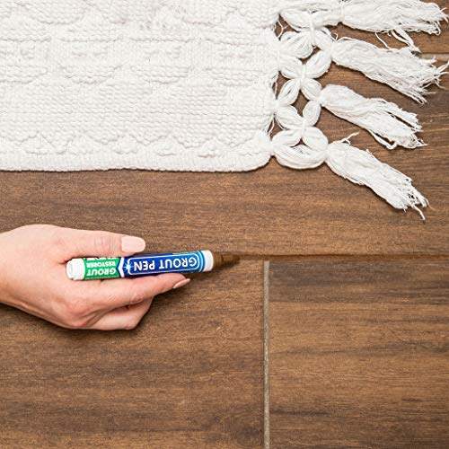 Marcador de tinta de telha de caneta: marrom 1 pacote e 2 pacote com dicas extras - corante de rejunte à prova d'água e caneta selador para renovar, reparar e refrescar rejunte de azulejos - caneta de piso mais limpo