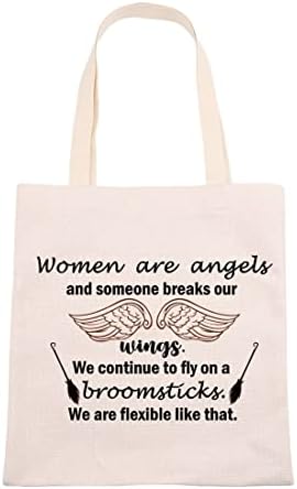 Vamsii Inspirational Canvas Sacos para mulheres são anjos e quando alguém quebra nossas asas positivas