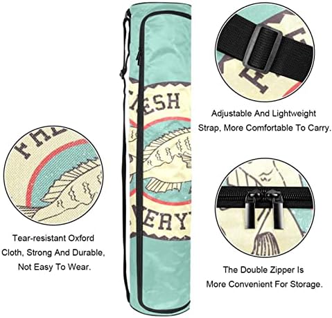 Fish Logo Yoga Mat Carrier Bag com alça de ombro de ioga bolsa de ginástica bolsa de praia