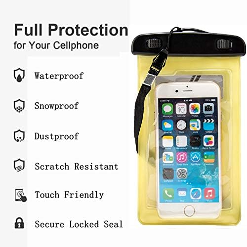 Capa de bolsa de celular à prova d'água durável e durável para Apple iPhone XS Max, XR, Xs, X, 8 Plus, 7 Plus amarelo