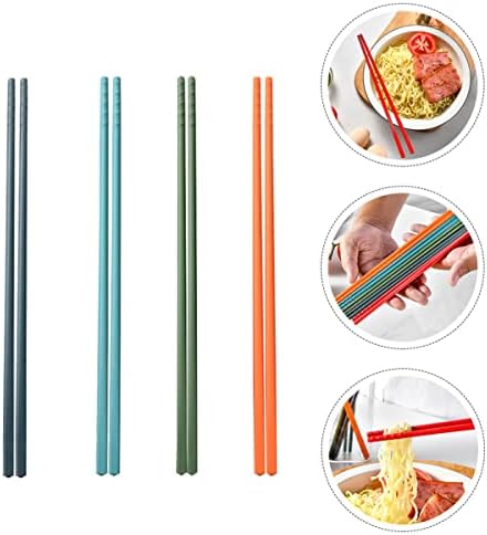 Pauzinhos de metal bestonzon maiotesticks de metal 4 pares de pauzinhos de cozinha anti-cozinha pauzinhos reutilizáveis ​​ramen