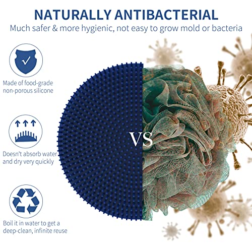 Escova de banho de lavador de aro de silicone, mais higiênico do que o bucha tradicional, ensaboado bem, esfoliação suave