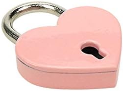 LC Lictop Pink Pequeno Coração Metal em forma de cadeado Mini trava com chave para caixa de joalheria Caixa de armazenamento