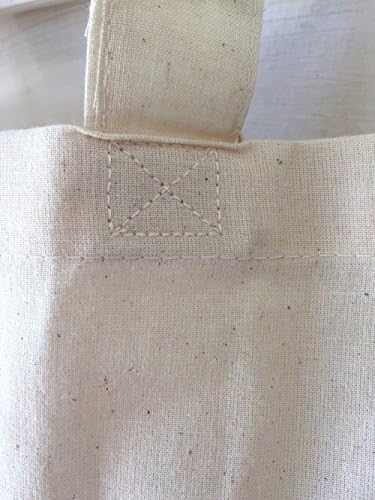 Bolsa de algodão promocional de cores naturais com reforço