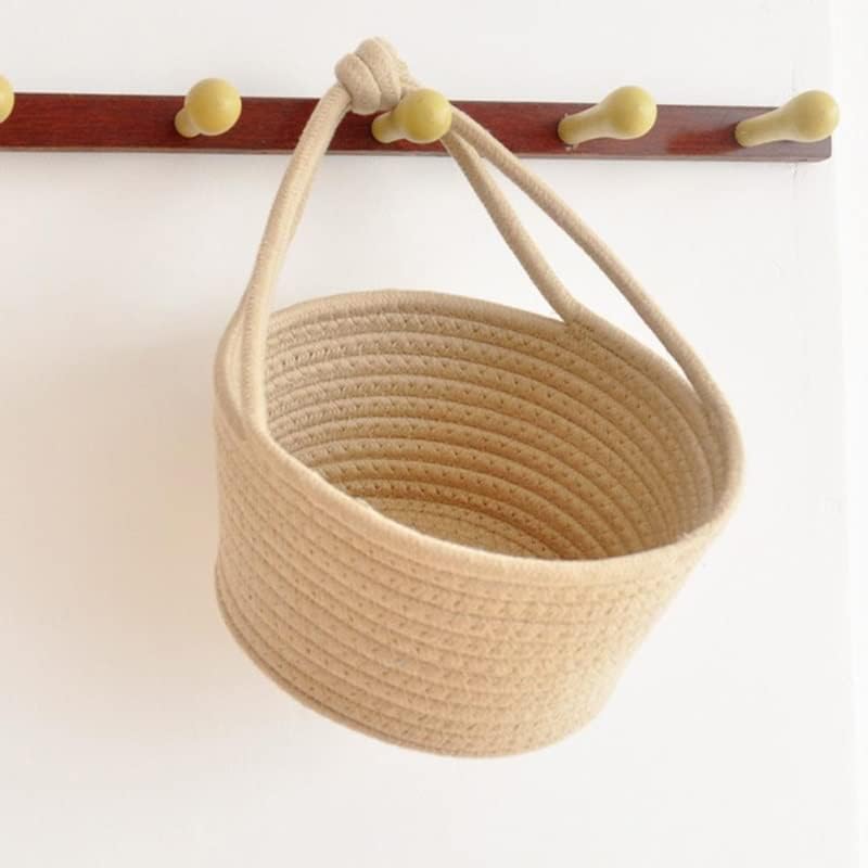 Feer tecido pendurado cesto de algodão corda de cesto de cesta de cestas de cozinha de cesta de armazenamento de armazenamento