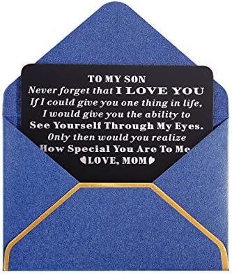 Inserções personalizadas de carteira de carteira de mensagem gravada personalizada para filho da mãe - I Love You - Aniversário