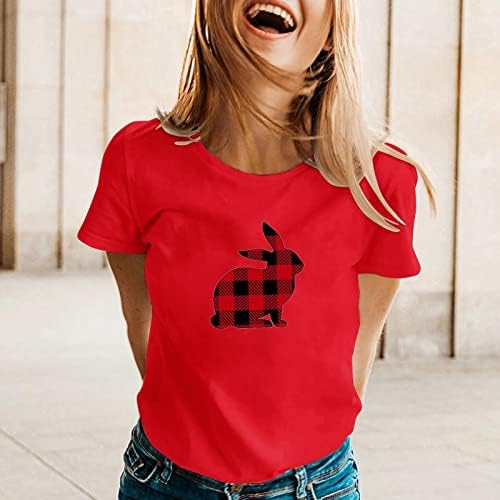 Camisas femininas, Kawaii Rabbit Impresso Womens Size Size Size Ladies Top Y2K Tee Elegant Bloups for Women