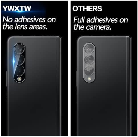 YWXTW 3 pacote para Samsung Galaxy Z Fold 3 Câmera Lente Protetor, Premium HD Clear Anti-arranhão Caso Caso de vidro temperado Lente de vidro Tampa compatível com Galaxy Z Fold 3 2021
