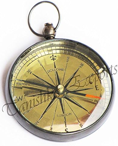 Vintage Style Pingente Compass Beatle Finder Brass Compass