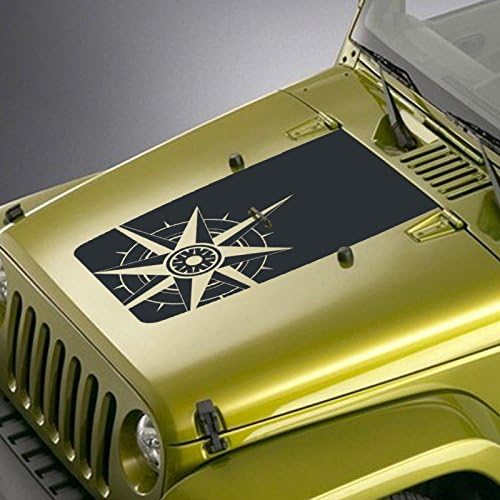 Compass Blackout Hood Decalk Sticker Compatível com Jeep Wrangler TJ YJ JK JKU - Black fosco