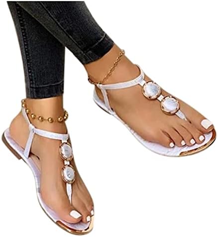 Sandálias de chinelos para mulheres clipe de strass de dedão casual sandália de praia baixa salto t-shopte de tira