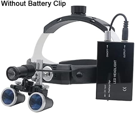 ZCMEB Lente de ampliação dental Lente vestível Binocular de 5W faróis com bateria e clipe de lítio recarregáveis ​​e clipe