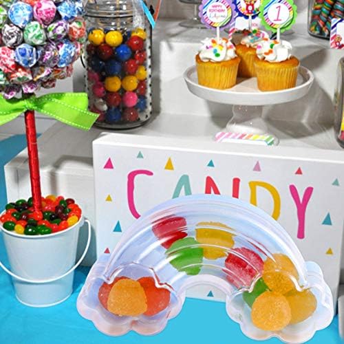 Nuobesty 12pcs Cloud Rainbow Candy Box, contêiner de armazenamento de doces com capa de armazenamento de casamentos exposições de alimentos organizador de festas para festas para casamento para chá de casamento Presente de aniversário