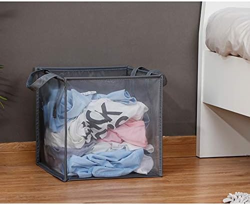 Saco de cesto de lavanderia com alças, portáteis e colapsáveis ​​cestas de malha suja de roupas dobráveis ​​para armazenamento de lavagem, quarto das crianças, dormitório ou viagem