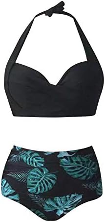 Teen Bathing Suits Bikini Halter Top Top Swimsuith Bikini Vintage Set Ruched dois ternos de natação para adolescentes com