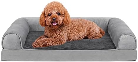 Cama de cachorro Kigmmro para cães grandes, cama de cachorro ortopédica com fundo de fundo nãokid ， trave -lo Camas de animais