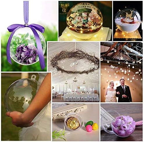 Moldes de bomba de banho de tegg 8pcs forma de coração plástico claro ornamentos de bola de bombas de banho diy para decorações de casamento e festas de casamento