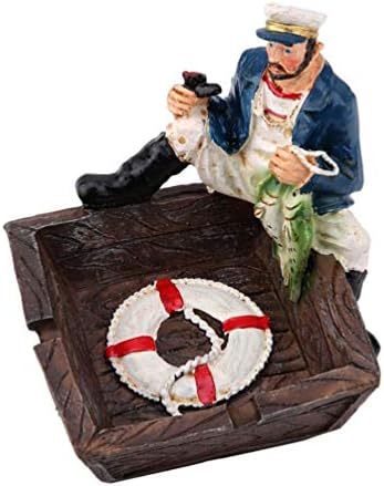 Garneck retro Cigarro RESINA RESINA MEDITERRANEANA PIRATE Cigarte Title Storage Box Jwith Lid for Office Home Desktop