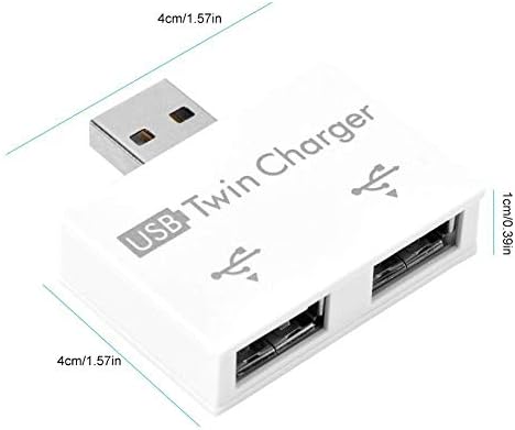 Ashata Mini Hub USB2.0 Male a 2 portas Twin Charger Splitter Adapter Converter Kit para celular/ laptop