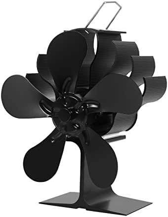 Lynlyn 4 Blades lareira doméstica Fan fogão Fan 5 Blades Distribuição de calor eficiente do ventilador de calor para o queimador