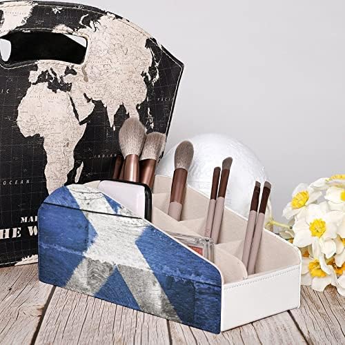 Scotland Flag Old Wood TV TV remoto Titulares Organizer Box Pen Pencil Desk Storage Caddy com 6 compartimento