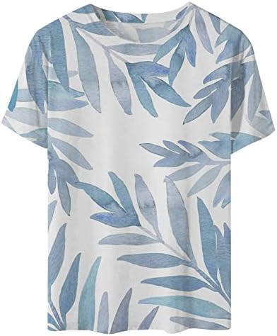 Tops femininos 2023 Camisetas de manga curta de verão de verão Bloups Floral Impresso Tops soltos Retro Crew Neck Streting sai