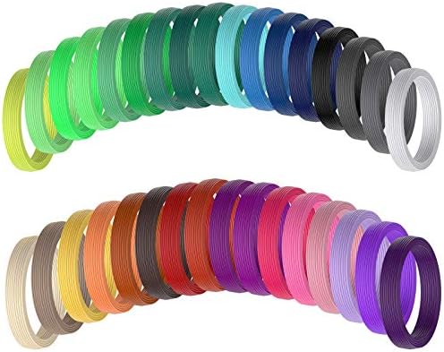 AUBECO 33 cores brilhantes 1,75 mm Para caneta 3D, reabastecimento de filamentos de PLA, cada cor 10 pés, total de 330 pés,