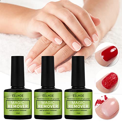 Removedor de esmalte em gel, 3 PCs com facilidade e rapidamente molho de gel sem necessidade de papel alumínio, imersão ou embrulho, remova o esmalte em gel em 2-3 minutos