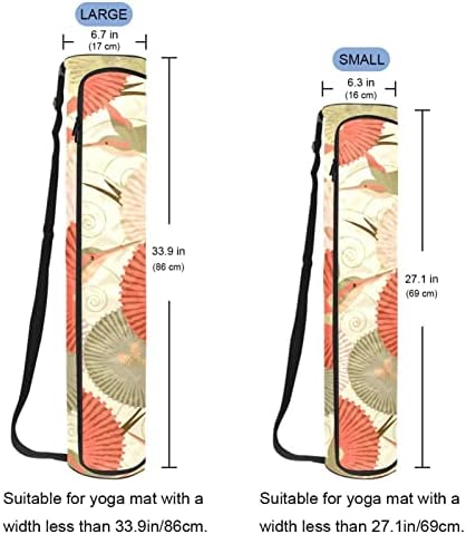Bolsa de tapete de ioga ratgdn, pássaros de estilo japonês e flores exercitam ioga transportadora de tapete de yoga