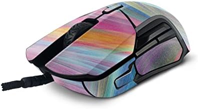 Mightyskins Glitter Glitter Compatível com Steelseies Rival 5 Mouse de jogos - Ondas de arco -íris | Acabamento de brilho protetor