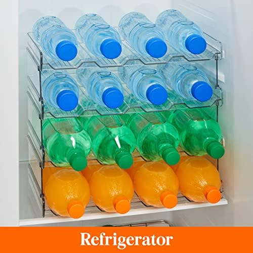 Organizador de garrafas de água empilhável de LifeWit para geladeira, suporte para garrafas de água, organização e armazenamento