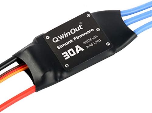 QWINOUT 2-4S 30A RC RC INFERIOR ESC SIMONK Firmware Controlador de velocidade elétrica com 5V 3A BEC com bala de banana feminina de 3,5 mm para bateria de 2 a 4s LIPO, Quadcopter multicópter DIY